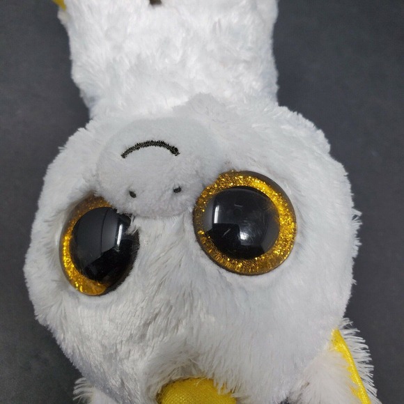 TY TYSilk Pegasus 7" Plush Stuff Animal Unicorn Big Glitter Eyes White Gold - Picture 5 of 6